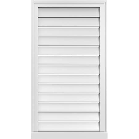 Ekena Millwork Vertical Surface Mount PVC Gable Vent: Functional, w/ 2"W x 2"P Brickmould Sill Frame, 22"W x 40"H GVPVE22X4003SF
